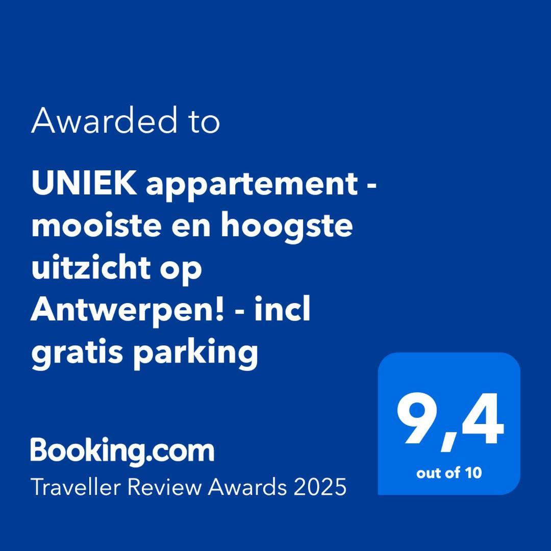 Uniek Appartement - Mooiste En Hoogste Uitzicht Op Antwerpen! - Incl Gratis Parking Exterior foto